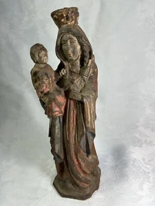 Polychrome Madonna And Child. 16th Century - 9” - Picture 1 of 6