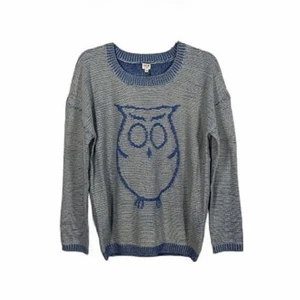 Cute UNIQ Womens Owl Sweater Size Small Soft Blue Cozy Knit S - Picture 1 of 4