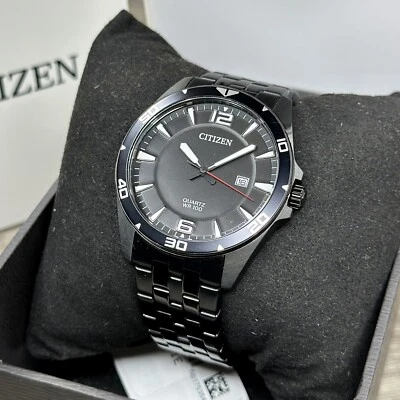 NUEVO✅ Reloj Hombre Citizen Cuarzo Clásico Negro Acero Inoxidable Fecha BI5055-51E Foto 1 de 4