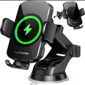Wireless Car Charger, Fast Charging Phone Holder 3 in 1 Phone Mount Auto Clampin - Picture 1 of 7