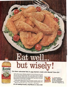 1963 Mazola Corn Oil Vtg 1960s Magazine Ad Fried Chicken Margarine ~ Wall Art - Picture 1 of 1