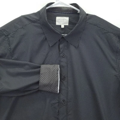 CON.STRUCT Shirt Mens 2XL Black Micro Dot Slim Fit 4-Way Stretch Long Sleeve - Image 1 of 4