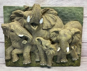 Design Toscano Animal Masks Savannah 3D Resin Wall Sculpture Elephant Family Vtg - Picture 1 of 10