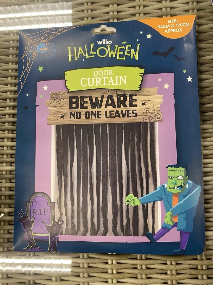 Halloween Miedo Puerta Cortina "Cuidado Nadie Se Va" Decoración 170 x 94cm Foto 1 de 1