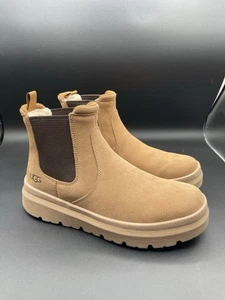 Stivali Ugg Uggs Burleigh Chelsea in pelle di pecora scamosciata castagna da uomo taglia 7 - Foto 1 di 10