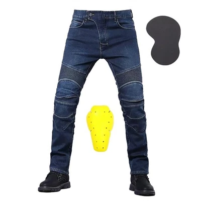  Mens Fitted Motorcycle Jeans Motorbike Pants Denim Trousers Made With Kevlar  - Image 1 of 4