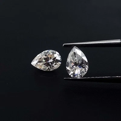 5x3 mm  Lab Grown CVD Diamond Pair D COLOR VVS CLEAN Pear Cut Non Certified - Image 1 of 4