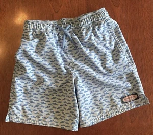 Vineyard Vines Printed Chappy Swim Trunks - Sky Blue - Boy’s Size: S (8-10) - Picture 1 of 4