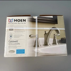 Moen WS84440SRN Caldwell Bathroom Faucet-Brushed Nickel-Factory Seal-Spot Resist - Picture 1 of 8