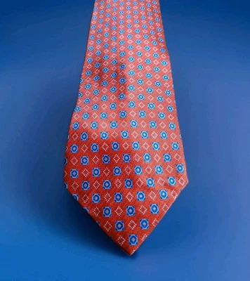 Corbatas Joseph A Banks hechas a mano de seda italiana en EE. UU. 59X4" MUY BUENAS naranja/azul... Foto 1 de 4