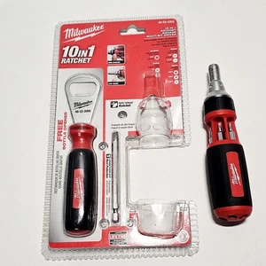 Milwaukee 48-22-2302 Multi Bit Ratcheting Screwdriver 10 in 1 With Bottle Opener - Picture 1 of 11