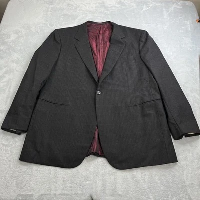 Brioni Blazer Mens 46L Gray Striped Roma Style 100% Wool Italy Made Windowpane - Image 1 of 4