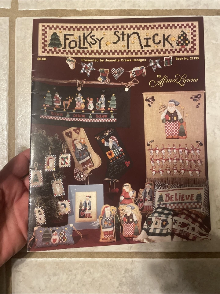 Jeanette Crews FOLKSY ST. NICK 22133 Santa Cross Stitch by Alma Lynne Vtg 1997 - Image 1 of 3