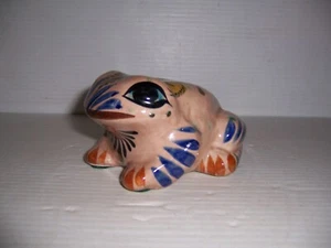 Vintage Mexiko Keramik mexikanische Volkskunst Frosch Figur 2 7/8" hoch x 5 1/4" lang - Bild 1 von 9