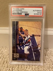1997 UD Suns Mavericks Jason Kidd Signed Autograph Card PSA/DNA Authentic - Picture 1 of 1