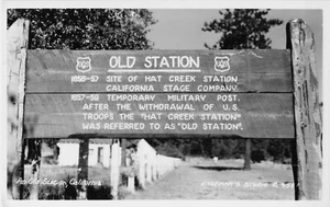 RPPC Hat Creek Old Station Sign Stage Company Military Outpost NM VTG Postcard - Picture 1 of 2