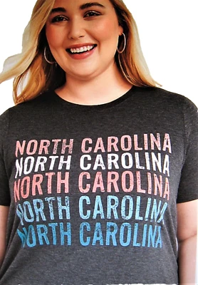 Maurices~New With Tags~Charcoal Gray State NC Graphic Tee~Plus Size 1-1X - Image 1 of 4