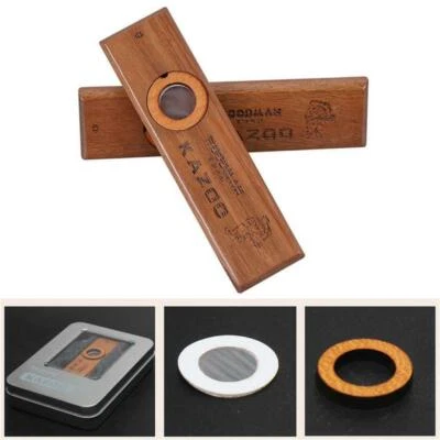 Instrumentos Kazoo de madera ukelele guitarra compañero armónica de madera con caja de metal Foto 1 de 4