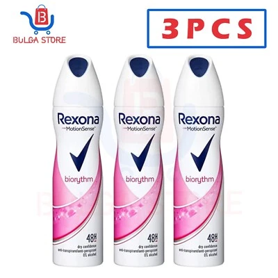 3x 150ML Rexona Biorythm Desodorante Spray Para Mujer 48h Cuidado Piel Cuerpo Foto 1 de 3