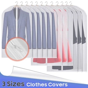 10 Pack Large Hanging Suit Bags Dress Coat Jacket Clothes Cover Dust Protector - Picture 1 of 21