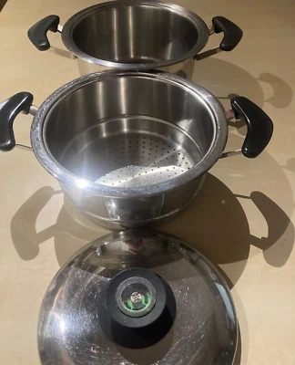 AMC Kochtopf mit Visiotherm Deckel + Frittiersieb Siebeinsatz Edelstahl classic - Bild 1 von 4