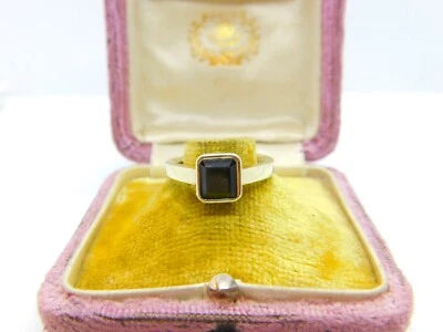 Anillo banda turmalina verde facetada y oro amarillo de 9 quilates c1990 Birmingham vintage Foto 1 de 4