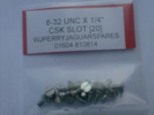 6-32  x 1/4" UNC  COUNTERSUNK HEAD SLOT SCREWS  x 20 - Picture 1 of 1