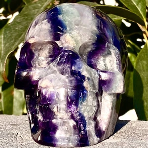 2.39LB Natural fluorite crystal skull, hand carved quartz skull specimen healing - Picture 1 of 13