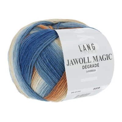 LANG YARNS Long Yarns JAWOOL MAGIC DEGRADE Orange/Beige/Blue 159