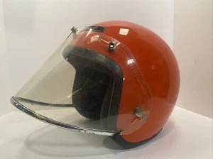 Vintage 1960-70s Snell Red Motorcycle Bobber Helmet Made In Korea - Bild 1 von 12