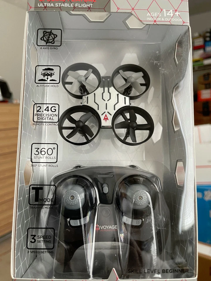 Voyage Aeronautics PA1008 Palm Size High Performance Drone Indoor Outdoor Silver - Image 1 of 4