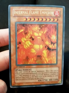 Yugioh Infernal Flame Emperor SD3-EN001 Ultra Rare 1st Ed American NM - Foto 1 di 2