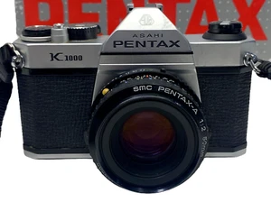 Pentax K1000 35mm SLR Film Camera + 80-200mm Zoom Lens – Tested, Excellent - Picture 1 of 22