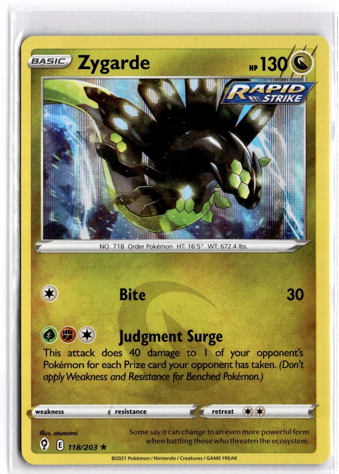 Pokemon TCG Zygarde 118/203 Swsh07: Evolving Skies Holo - Image 1 of 1