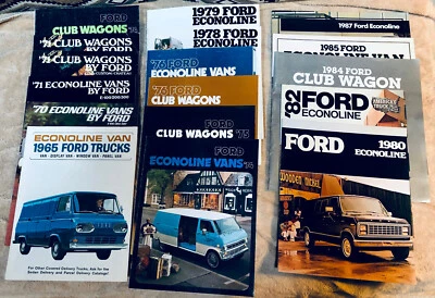 17 Vintage Original 1960s - 80's Ford  Econoline & Club Wagon Van Sales Brochure Foto 1 de 4