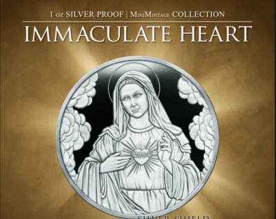 2024 IMMACULATE HEART - 1 oz .999 Fine SilverShield Proof MINIMINTAGE - Image 1 of 4