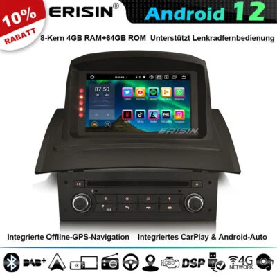 64GB Android 12 GPS Autoradio GPS DSP BT5.0 DAB+ Wifi TPMS Für Renault Megane II - Bild 1 von 4