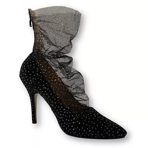 Free People US9 Adrianna Absatz MOMO schwarz Netz Glitzer Tüll Stiletto Pumps - Bild 1 von 11