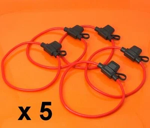 5 x Inline Fuse Holder to Accept 12V 30A Mini Blade Fuses Splash Proof Car Bike - Picture 1 of 4