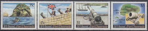St Vincent Fort Duvernette 1984 MNH-5 Euro Cover
