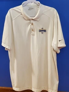Nike Kansas City KC ROYALS MLB White Dri Fit Golf Tour Polo Shirt Size XL - Picture 1 of 11