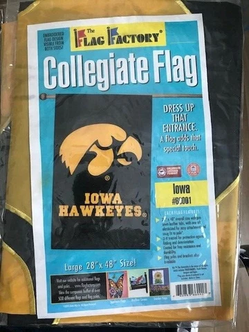 Iowa Hawkeyes Flag Factory Large Flag;  28'' x 48''; NCAA Cover