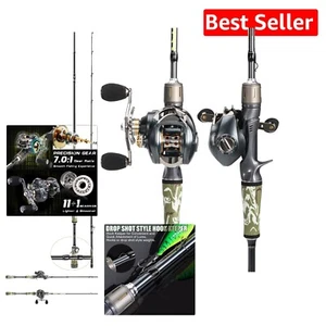 Versatile 7.5ft Baitcasting Rod and Reel Combo - Ideal for All Fishing Scenarios - Picture 1 of 11