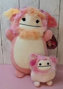 Squishmallows Caparinne 2024 Valentines Bigfoot 10" Hug Mees & 3.5" Clip On NEW - Picture 1 of 8