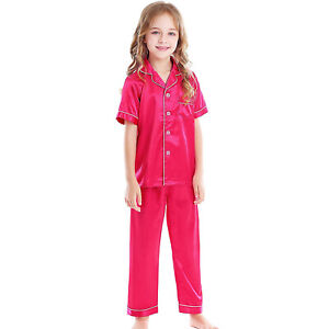 Little Baby Girls Boys Pajamas Set Satin Silk Kids Baby Girl Dinosaur Clothes
