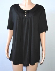 VISLILY Women's Plus Shirt Short Sleeve Black Top Size 24W - Picture 1 of 3