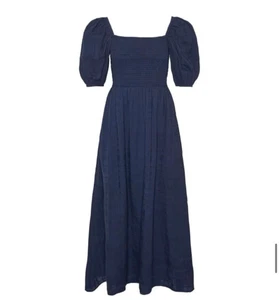 Barbour Modern Heritage Women’s Size 8 Navy Macy Midi Dress Cotton Prairie NWT - Picture 1 of 11