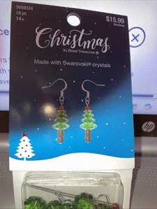 CHRISTMAS BY BEAD TREASURE 18 PCS SWAVORSKY CRYSTAL 2019 EARRING MAKING KIT NEW - Picture 1 of 6