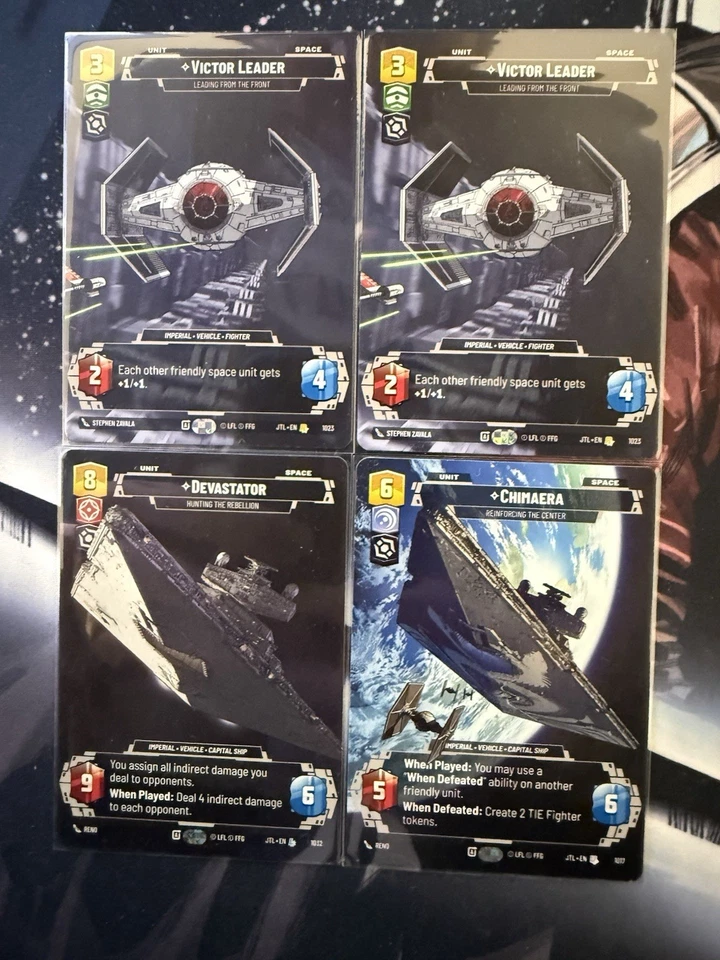 Star Wars Unlimited Victor Leader x2 Devastator Chimaera Carbonite Prestige Lot - Image 1 of 1