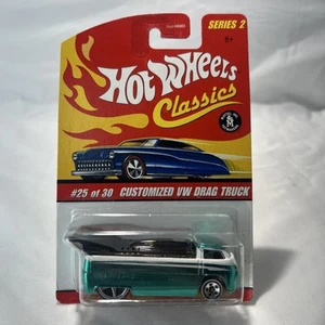 Hot Wheels Classics Series 2 Diecast CUSTOMIZED VW DRAG TRUCK #25/30 Green Rare - Picture 1 of 4